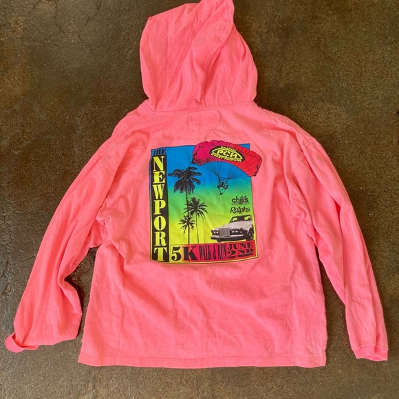Rad vintage hot pink Pacific Coast Highway hoodie. - Picture 3 of 4